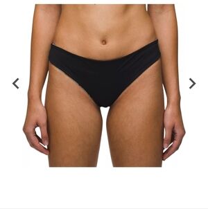 Prana Gemma Black Bikini Bottom Size XL Reversible Black/Black